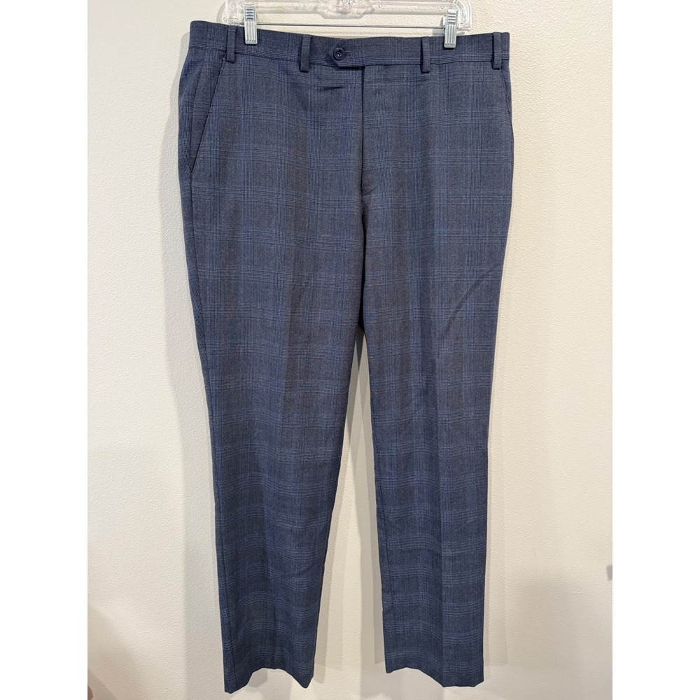 Michael Kors Mens Plaid Wool‎ Blend Dress Pants Natural Stretch Size 36W 32L